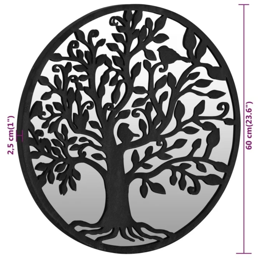 Havespejl 60x2,5 cm rundt jern - sort, 60 x 2.5 cm, 1 - number 6.