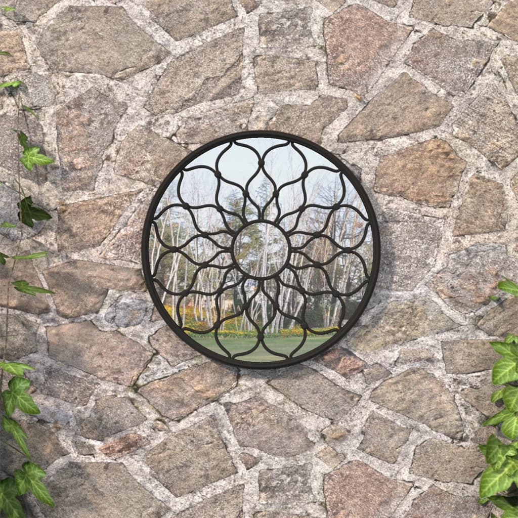 Garden mirror round iron - black, 60 x 3 cm, 1 - number 1.