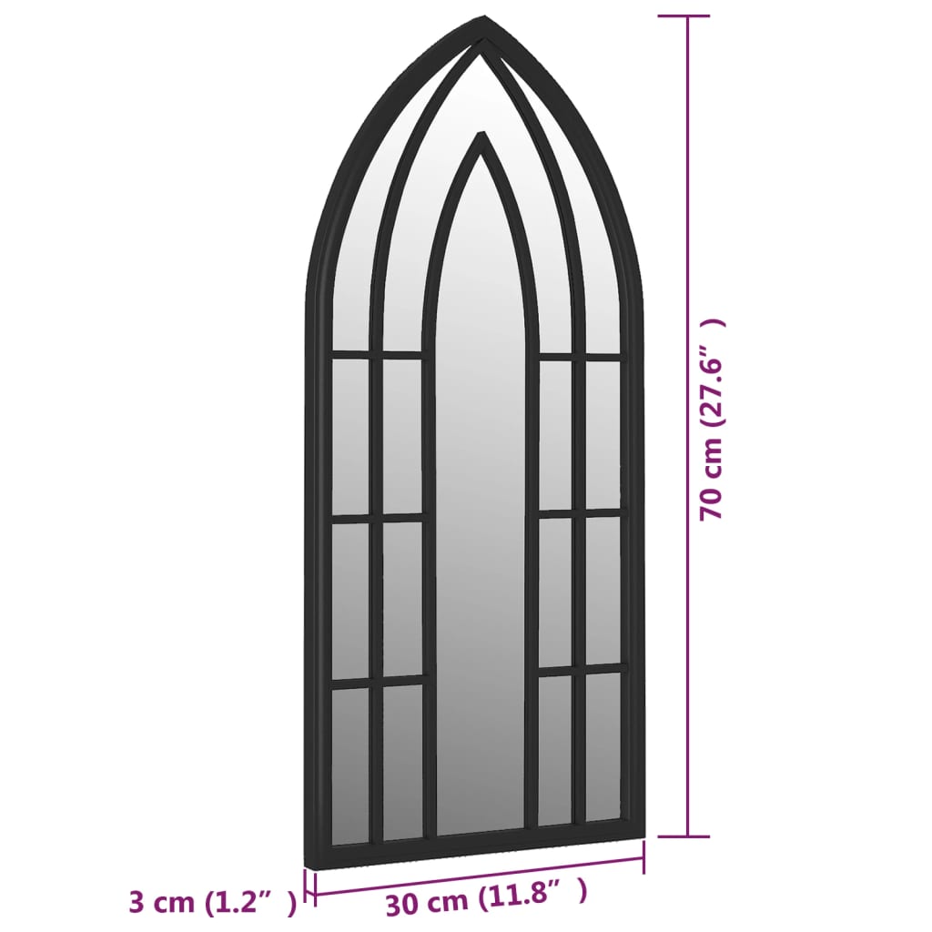 Garden mirror iron - black, 70 x 30 cm, 1 - number 6.