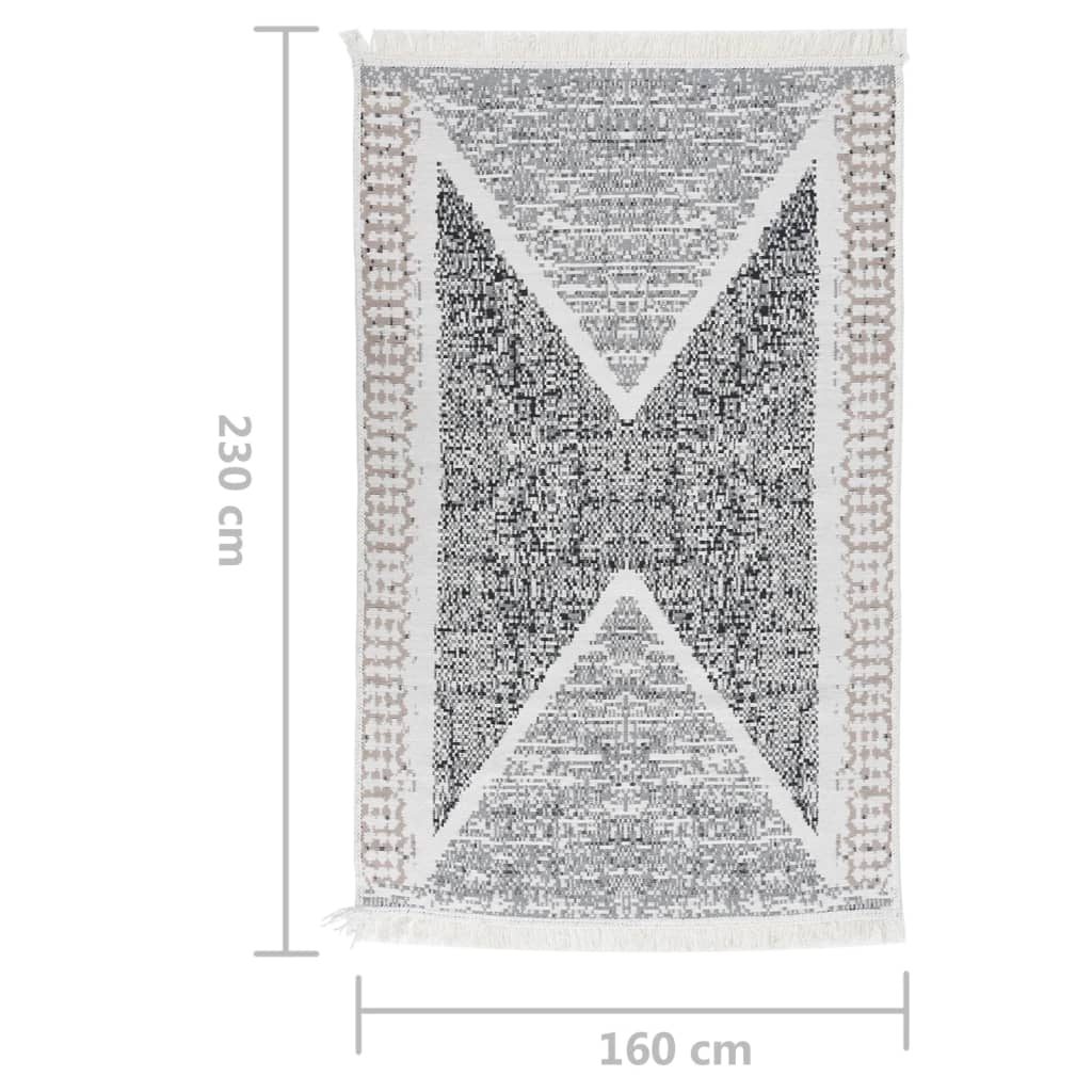 Tapis coton noir et gris - 160 x 230 cm - number 7.
