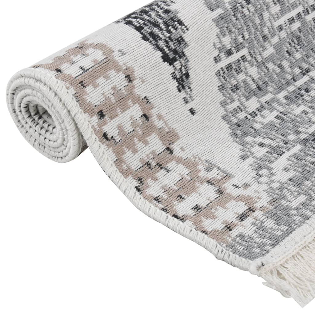 Carpet cotton black and gray - 120 x 180 cm - number 6.