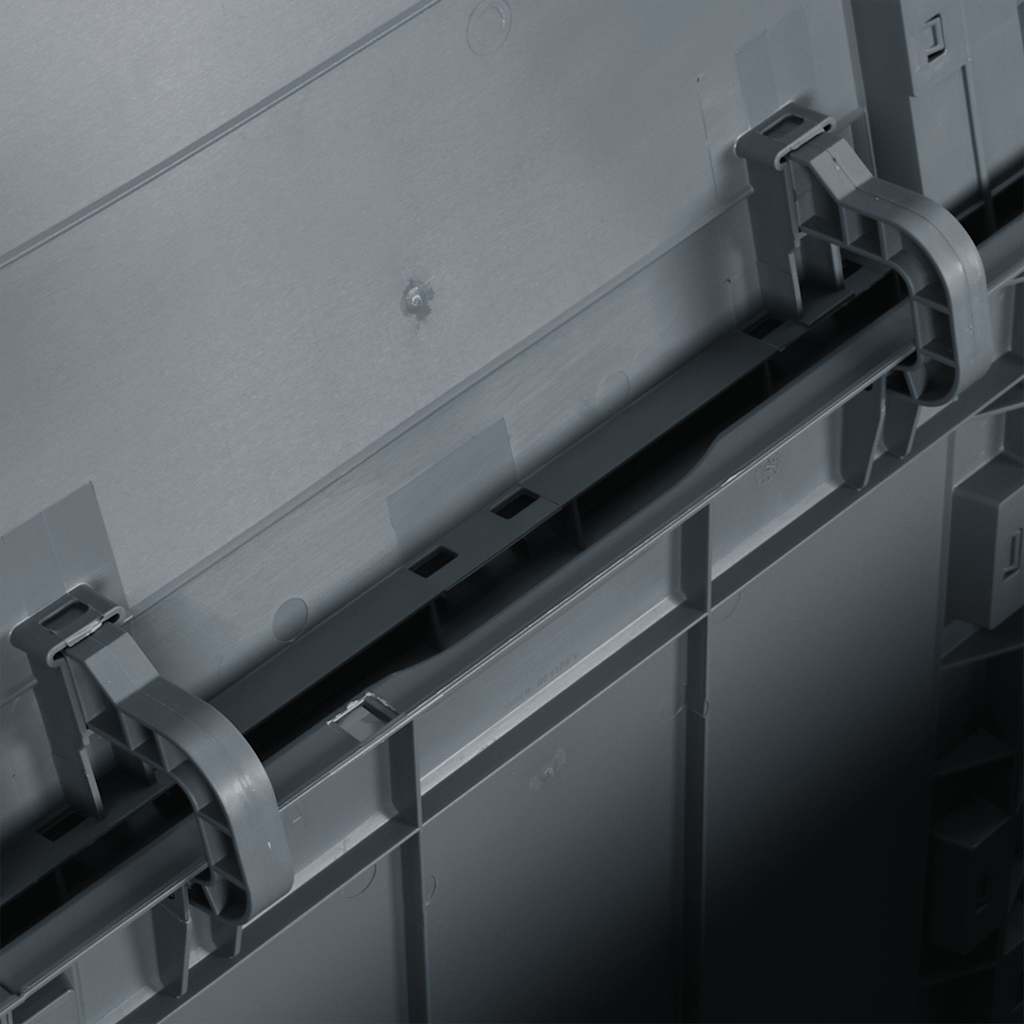 Opbevaringsboks til haven pp-rattan - grå, 90 l, lameldesign - number 6.