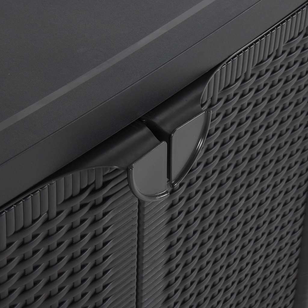 Opbevaringsskab til haven 65x45x88 cm pp-rattan - sort, 1, 2 hylder, x - number 7.