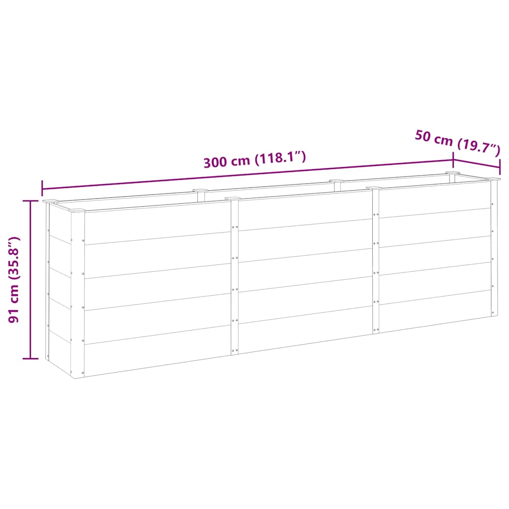 Povišeni krevet wpc sivi - 300 x 50 x 91 cm, 1 - number 6.