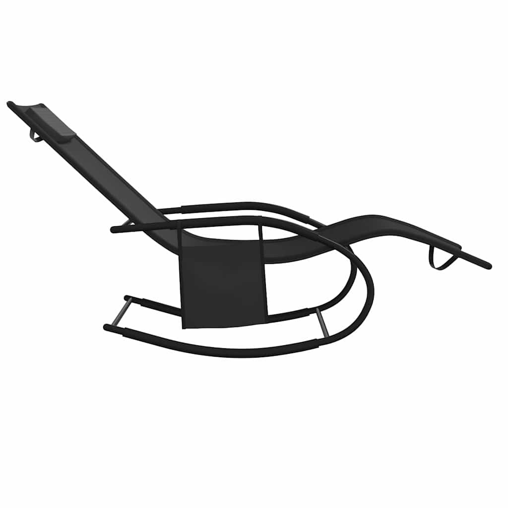 Solstolar med gungfunktion st. stål och textilier - svart, 2 - number 5.