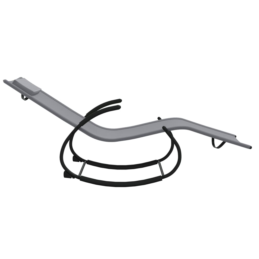 Ležaljka s funkcijom ljuljanja čelik i tekstil - siva, 1 - number 4.