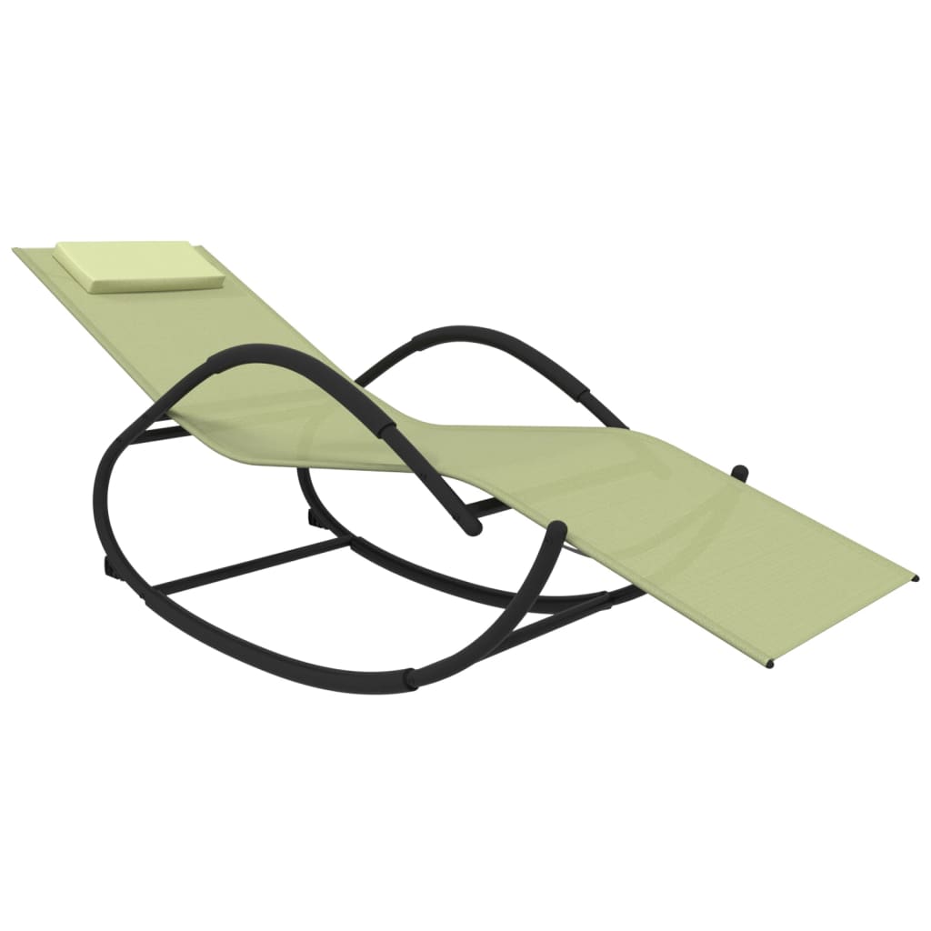 Ležaljka s funkcijom ljuljanja čelik i tekstil krem boje - krem, 1 - number 2.