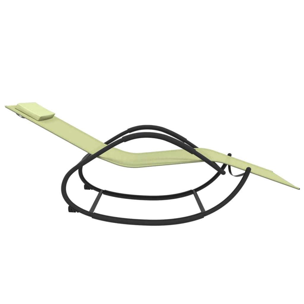 Ležaljka s funkcijom ljuljanja čelik i tekstil krem boje - krem, 1 - number 4.