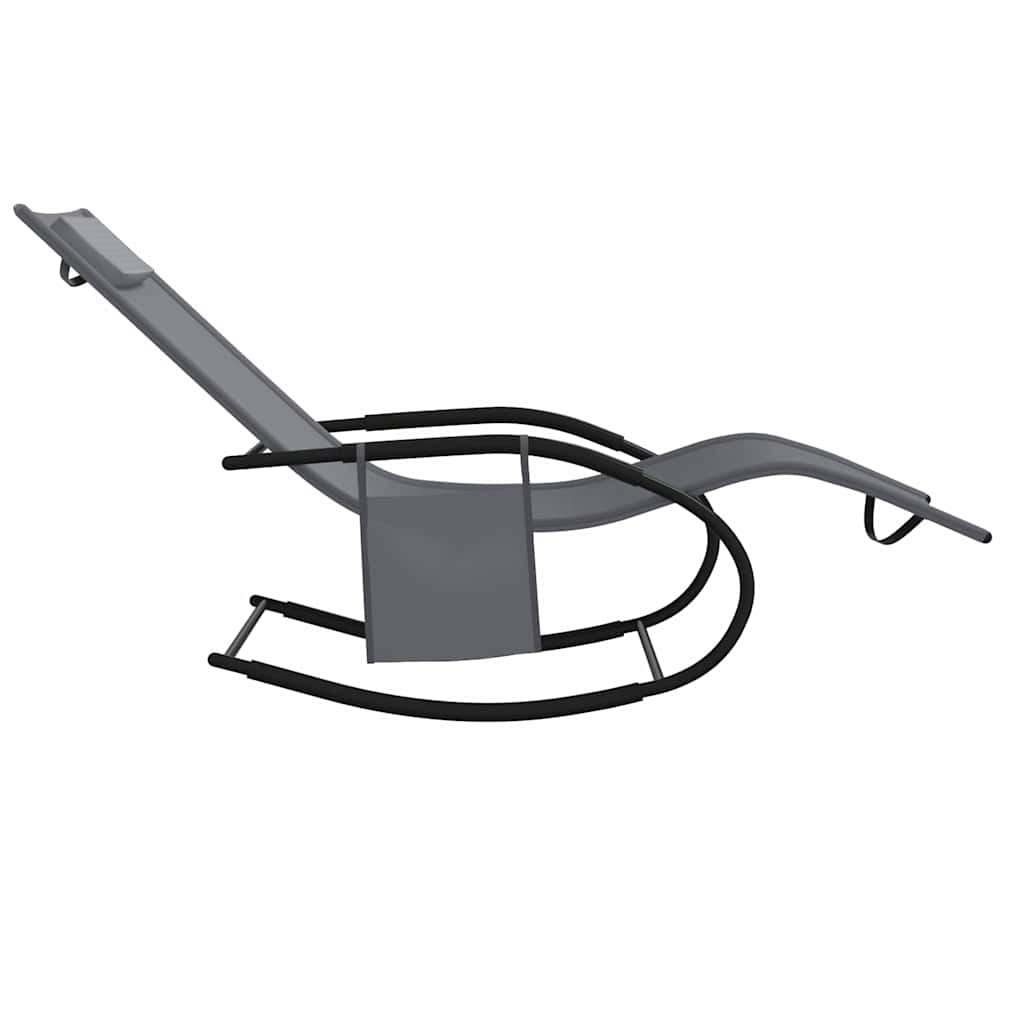 Ležaljka s funkcijom ljuljanja čelik i tekstil - siva, 1 - number 4.