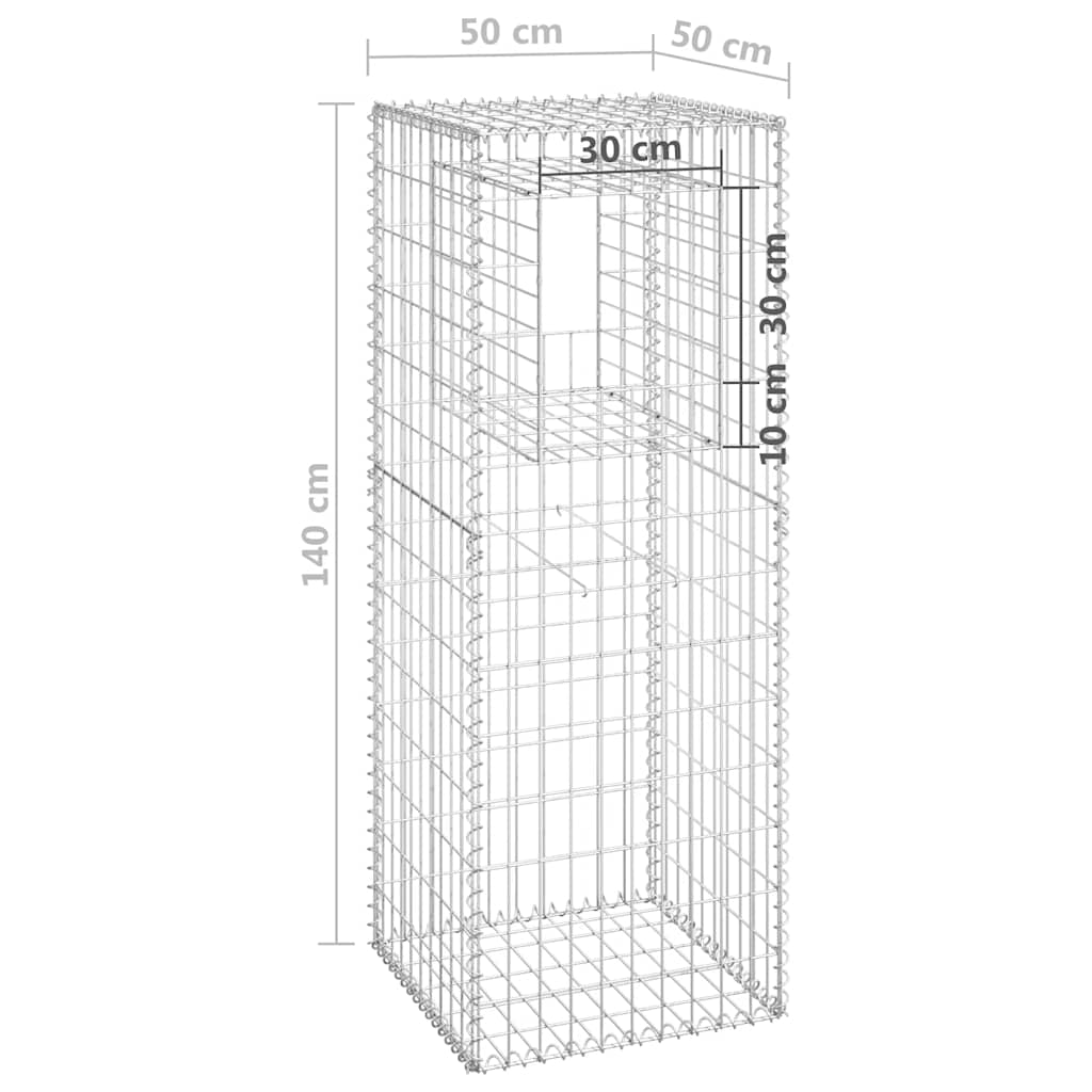 Gabionkorg 50x50x140 cm järn - number 6.