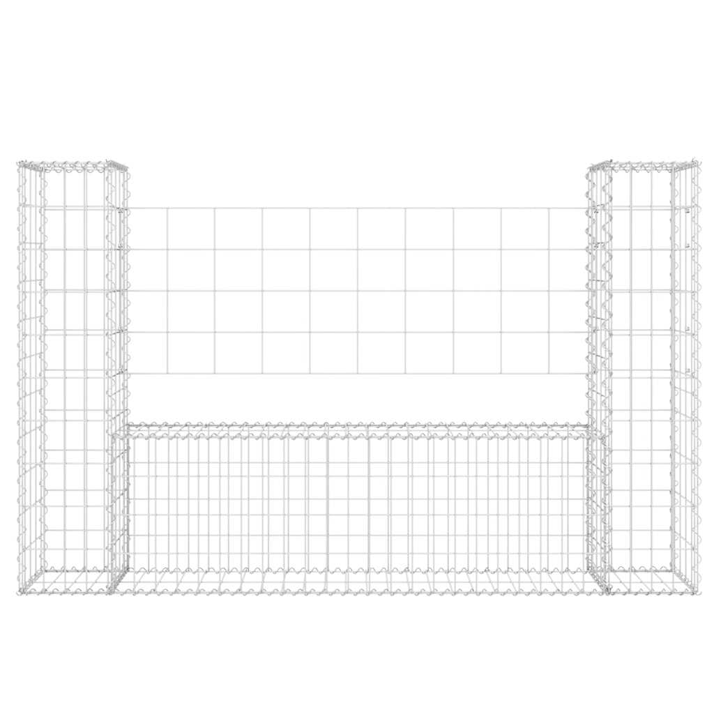 Panier gabion avec 2 poteaux en fer en forme de u - 140 x 20 x 100 cm, 1 - number 3.