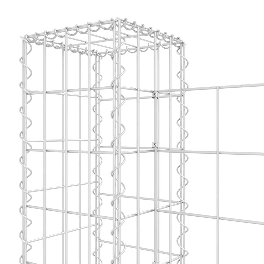 Panier gabion avec 2 poteaux en fer en forme de u - 140 x 20 x 100 cm, 1 - number 5.