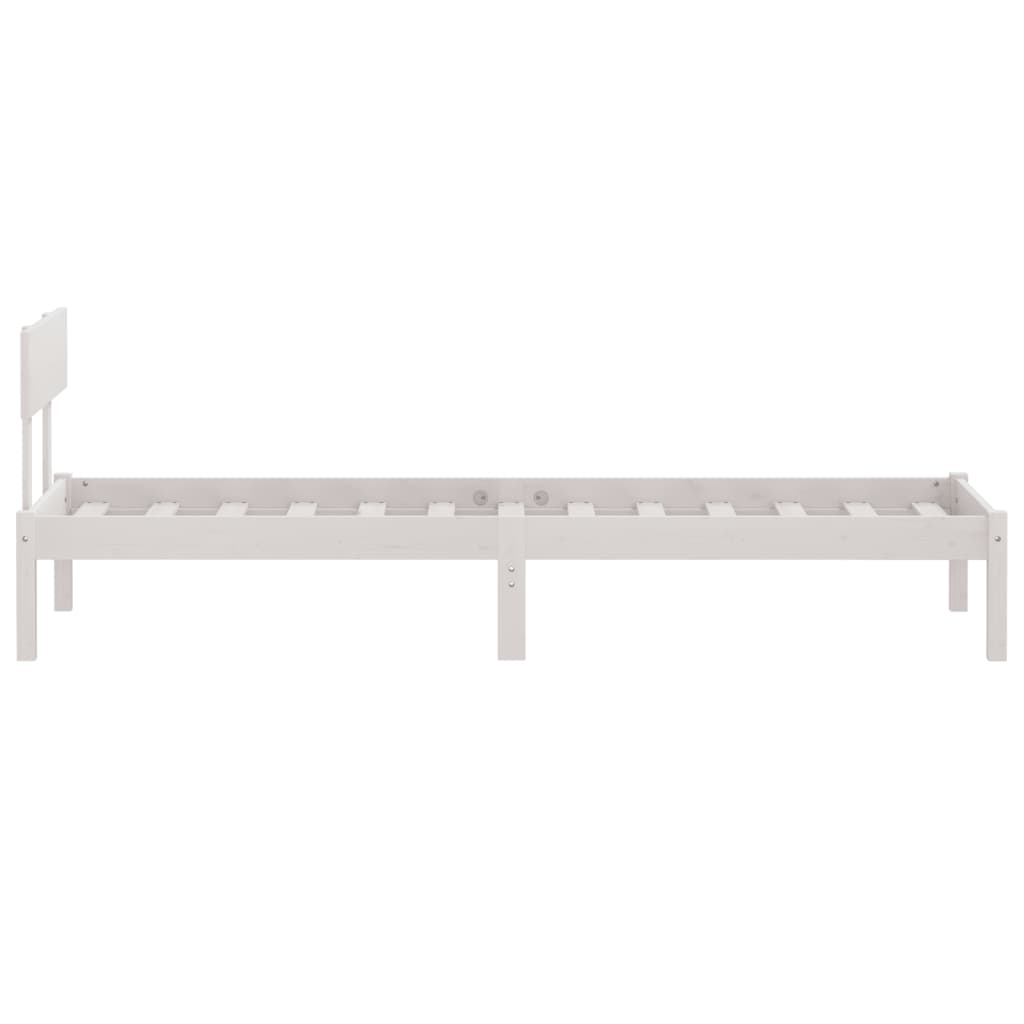 Sengeramme 75x190 cm small single massivt træ hvid - number 5.