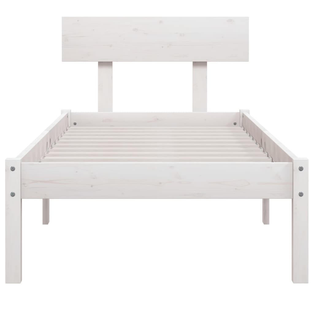 Sengeramme 75x190 cm small single massivt træ hvid - number 4.