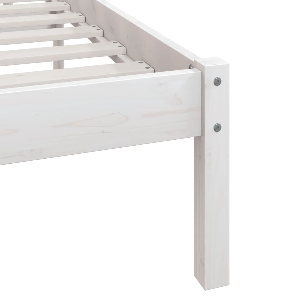 Sengeramme 75x190 cm small single massivt træ hvid - number 7.