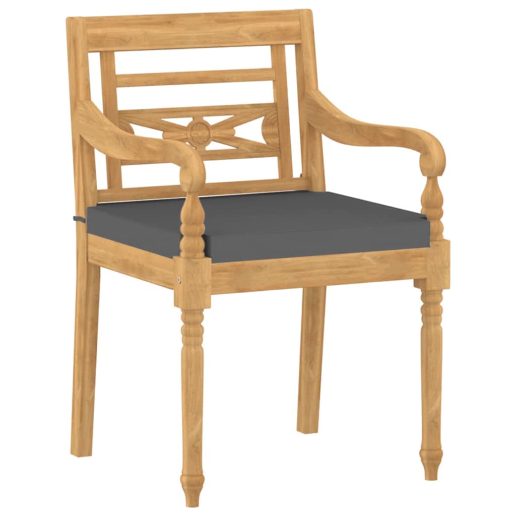 Krzesła batavia pc. z poduszkami masywnymi teakiem - ciemnoszary, 6 - number 3.