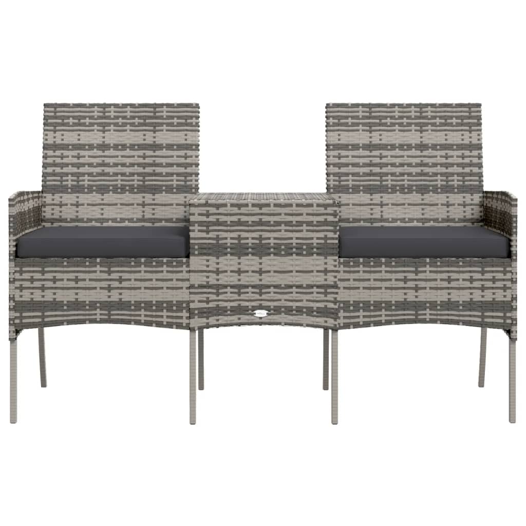 2-personers havestol med tebord polyrattan antracitgrå - number 3.