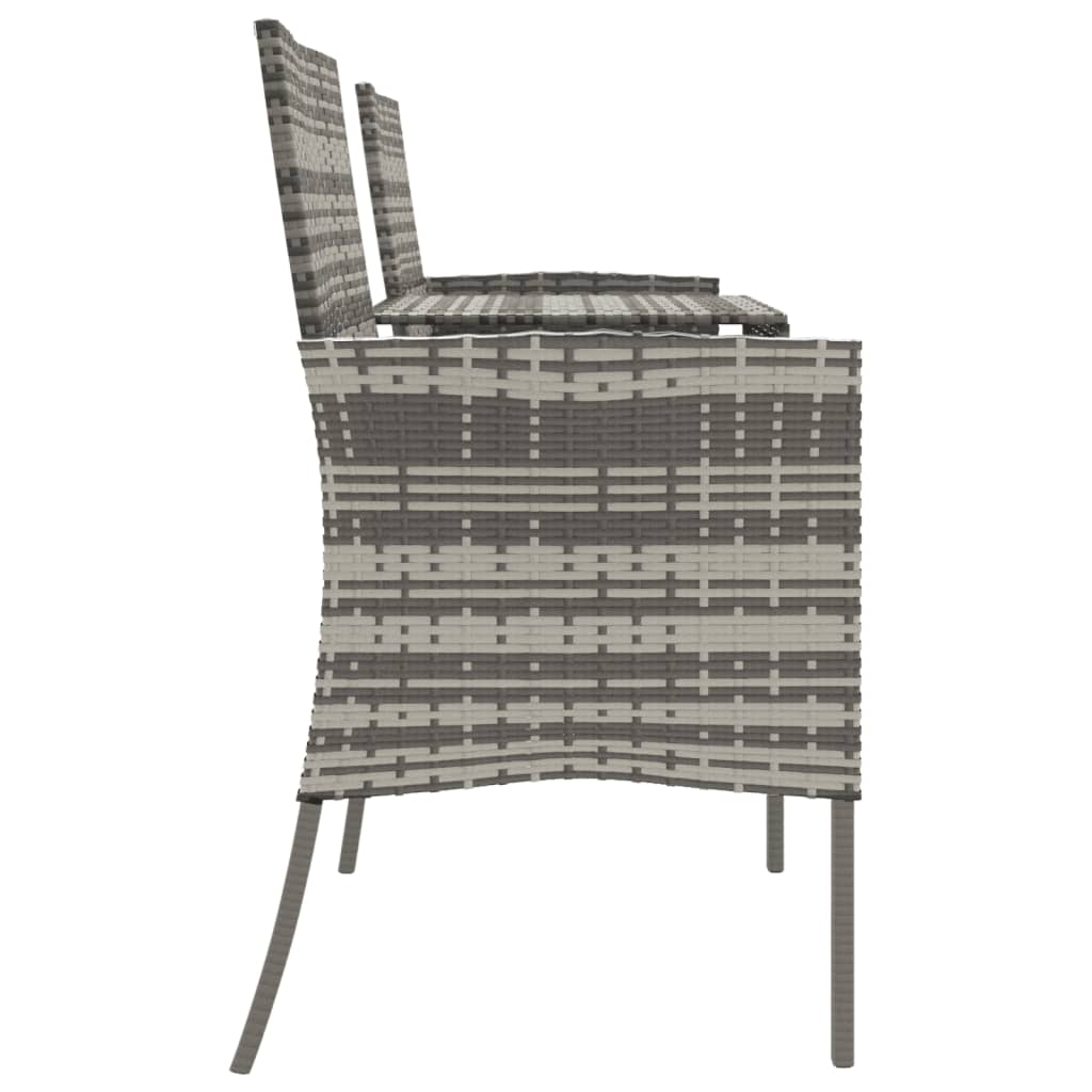 2-personers havestol med tebord polyrattan antracitgrå - number 4.