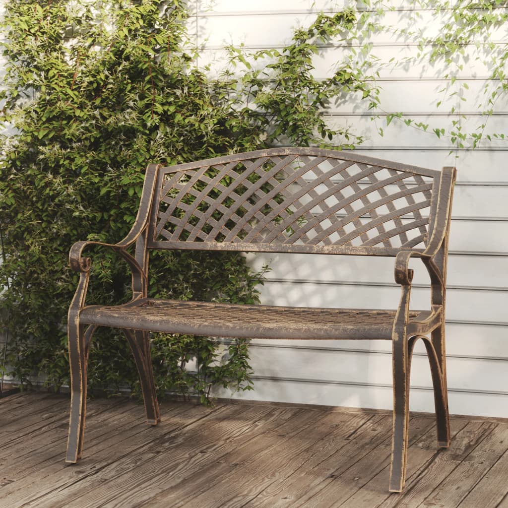 Havebænk 102 cm støbt aluminium bronzefarvet - number 1.