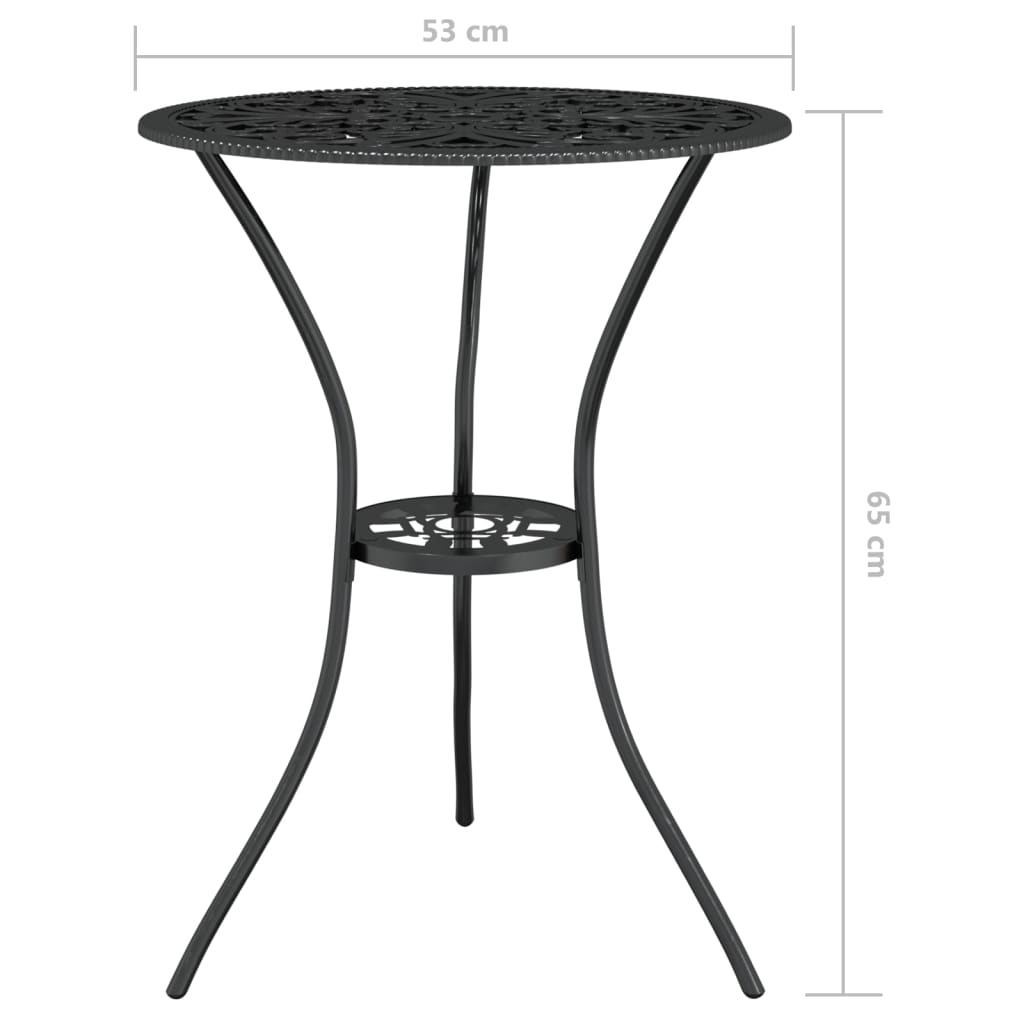 Bistro set 3 komada lijevani aluminij - crni, 1 - number 9.