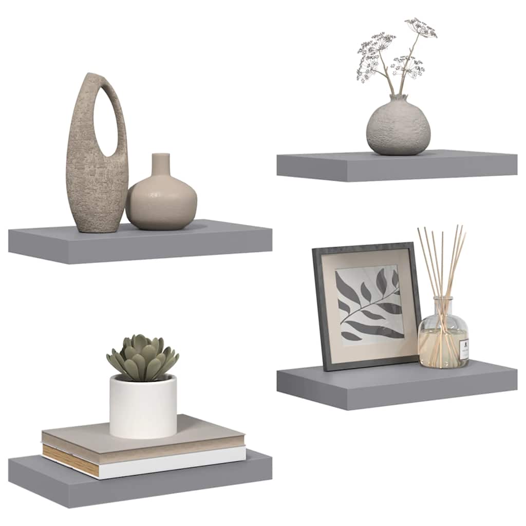 Zidne police kom. 40x23x3,8 cm mdf - siva, 23 x 23,5 x 3,8 cm, 4, 1 - number 5.