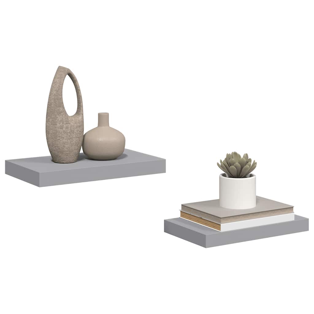 Vegghyller stk. 40x23x3,8 cm mdf - grå, 40 x 23 x 3,8 cm, 2, 1 - number 5.
