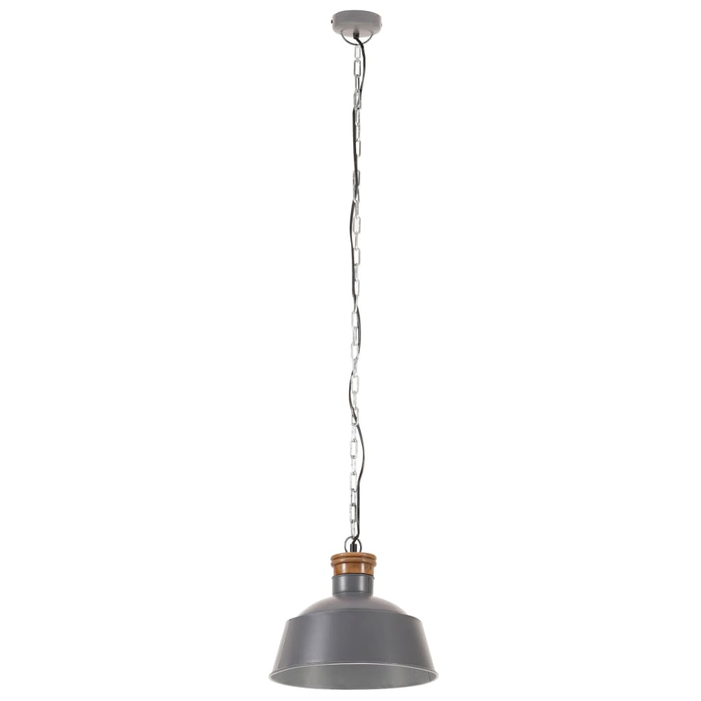 Lampe suspension industrielle 32 cm e27 gris - number 3.