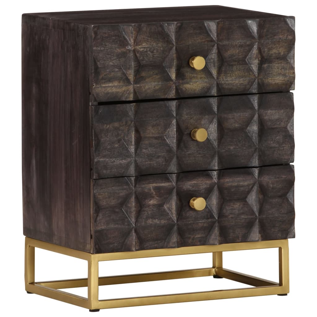 Sengeskab 40x30x50 cm massivt mangotræ sort - number 10.