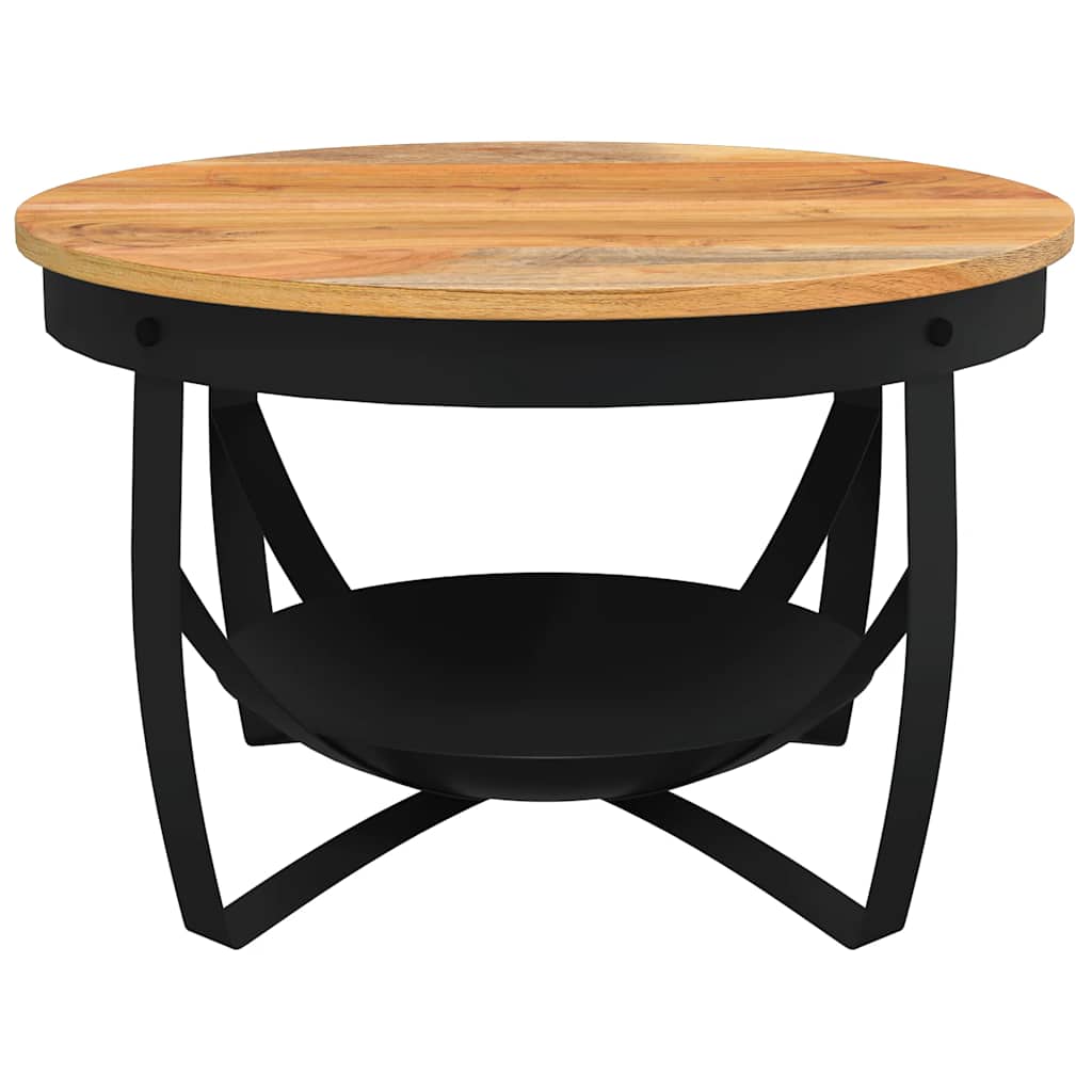 Sofabord ø68x43 cm massivt akacietræ - number 4.