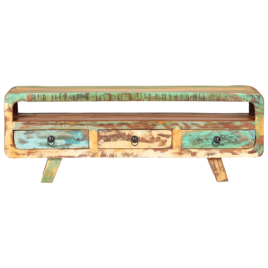 Tv cabinet 117x30x41 cm solid recycled wood - number 2.