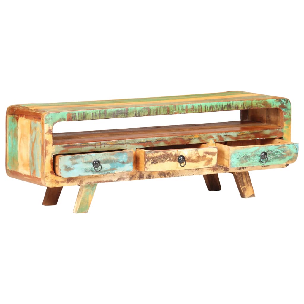 Tv cabinet 117x30x41 cm solid recycled wood - number 3.