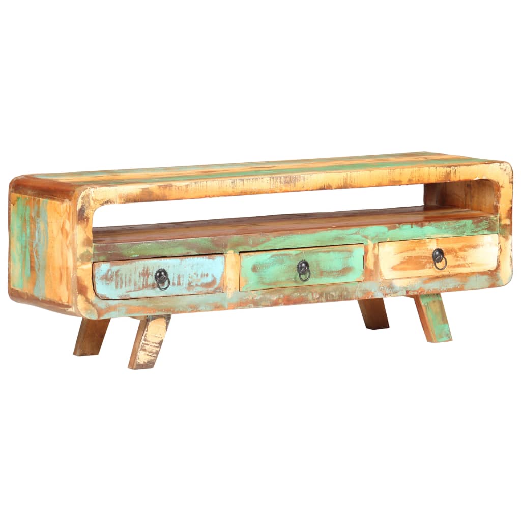 Tv cabinet 117x30x41 cm solid recycled wood - number 9.