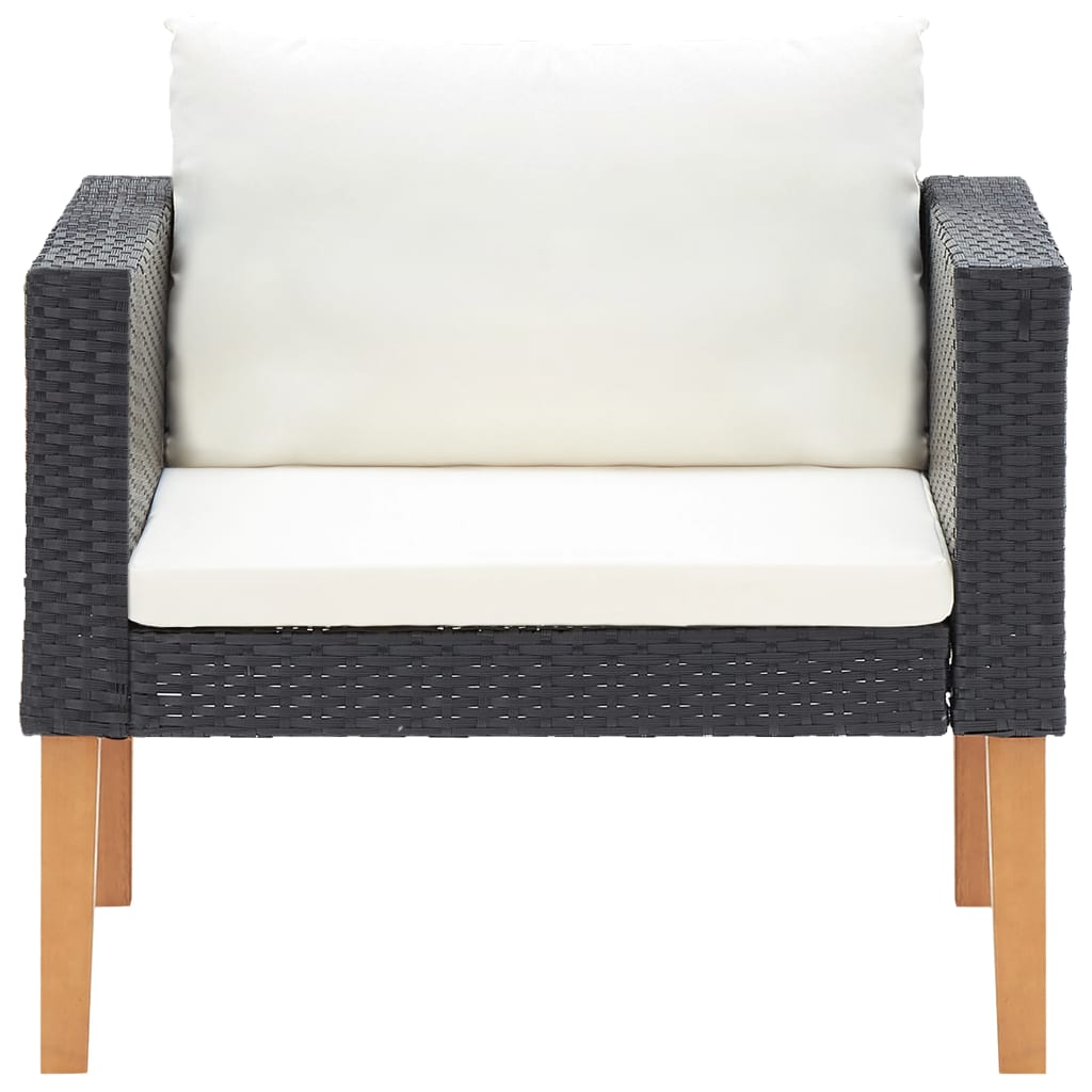 1-personssofa med hynder polyrattan - sort, 1, lænestol - number 2.