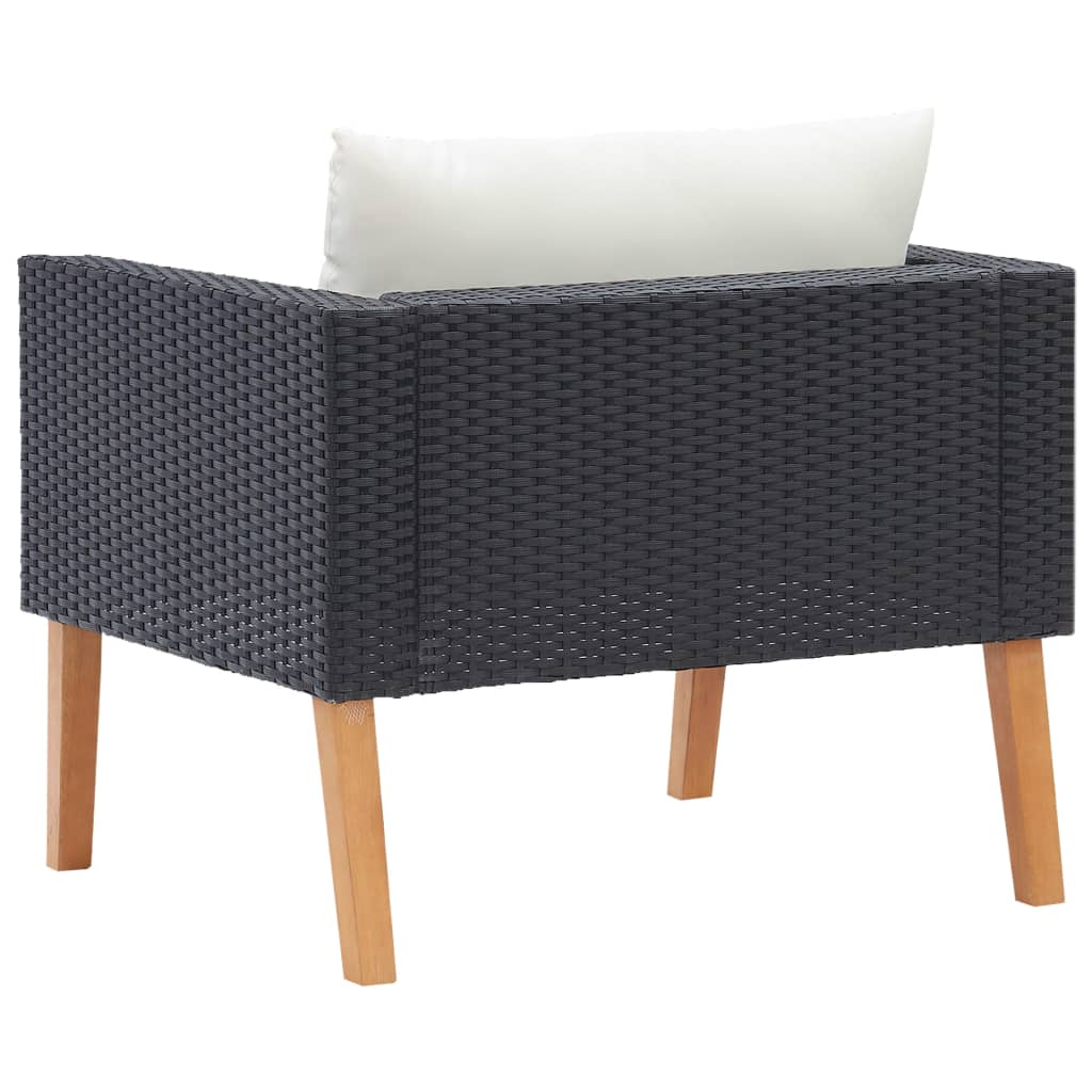 1-personssofa med hynder polyrattan - sort, 1, lænestol - number 4.