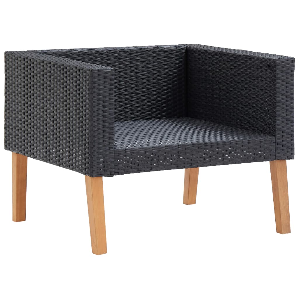 1-personssofa med hynder polyrattan - sort, 1, lænestol - number 5.