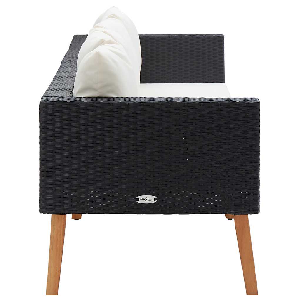 3-personers havesofa med hynder polyrattan sort - number 5.