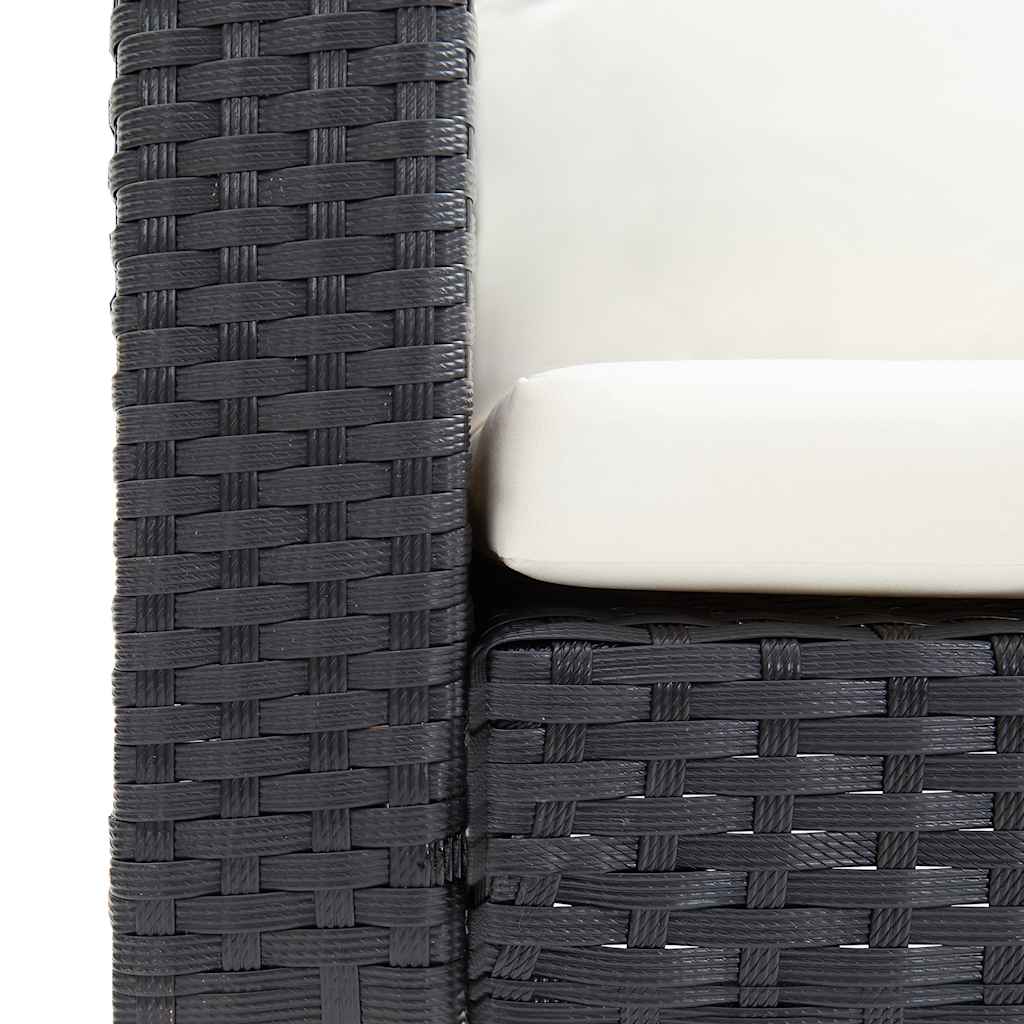 3-personers havesofa med hynder polyrattan sort - number 7.