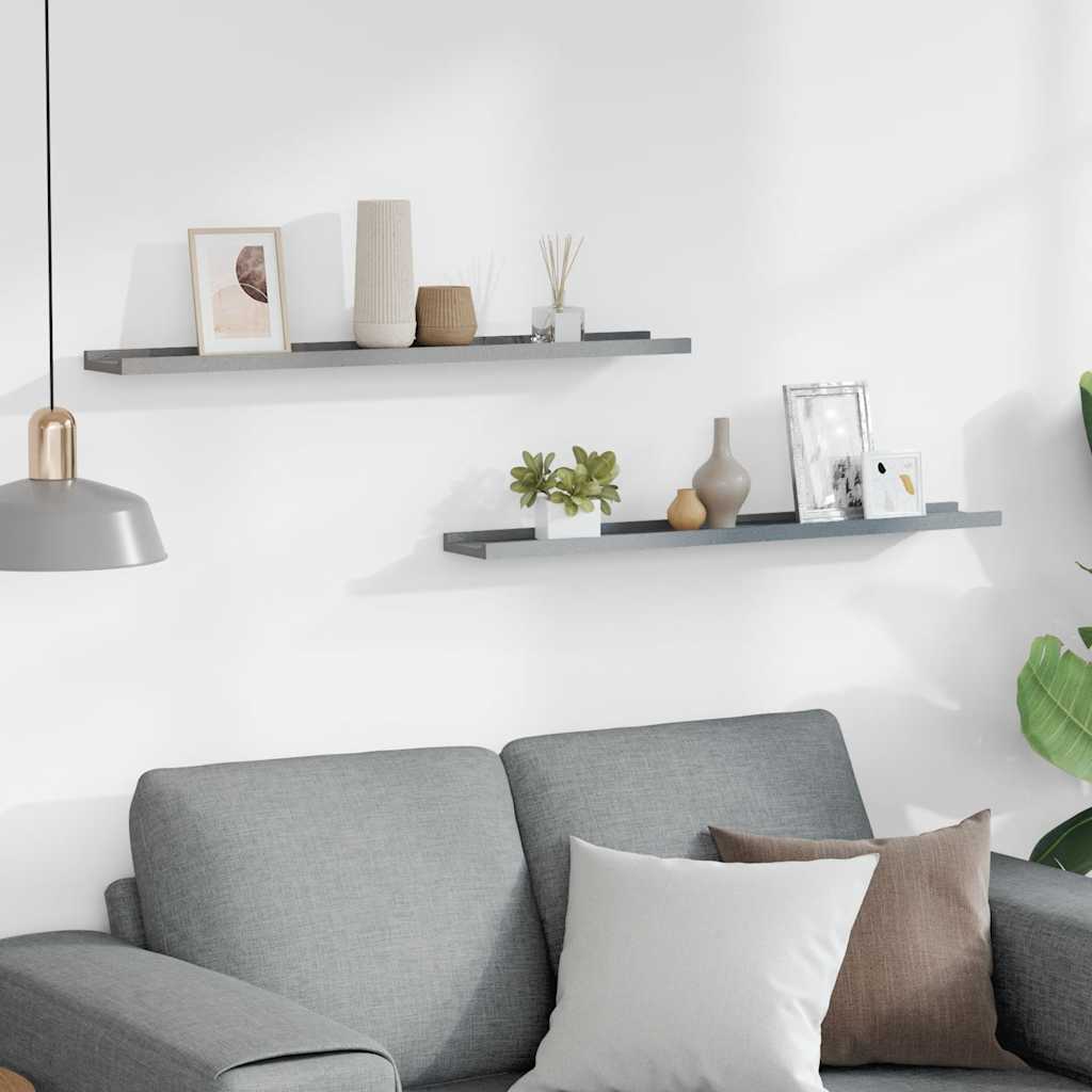 Gallerihyller stk. mdf - grå, 80 x 9 x 3 cm, 2, 1 - number 3.