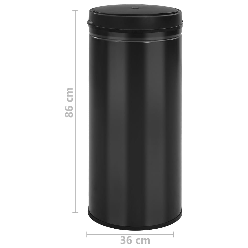 Waste bin with sensor 80 l carbon steel black - number 7.