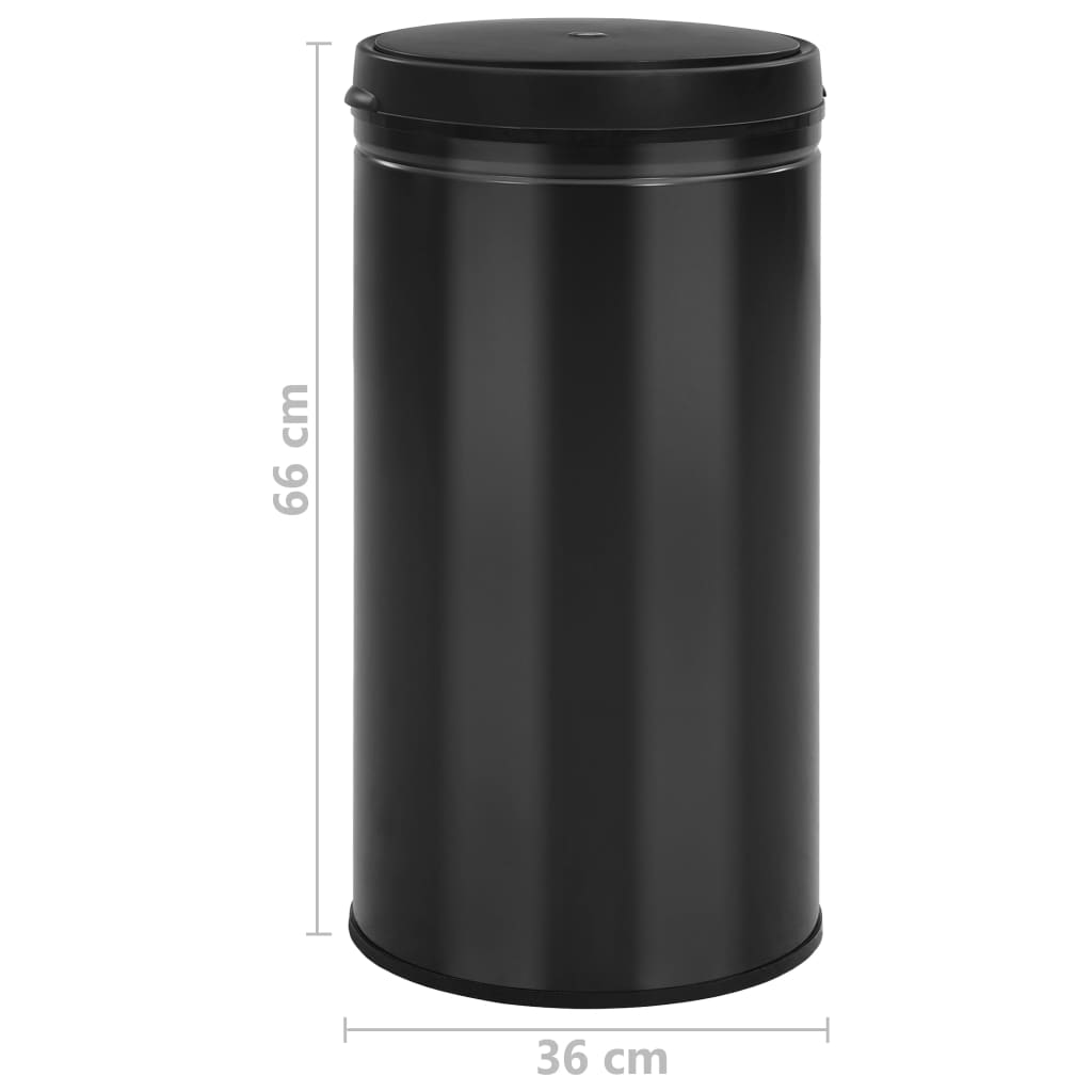 Waste bin with sensor 60 l carbon steel black - number 7.