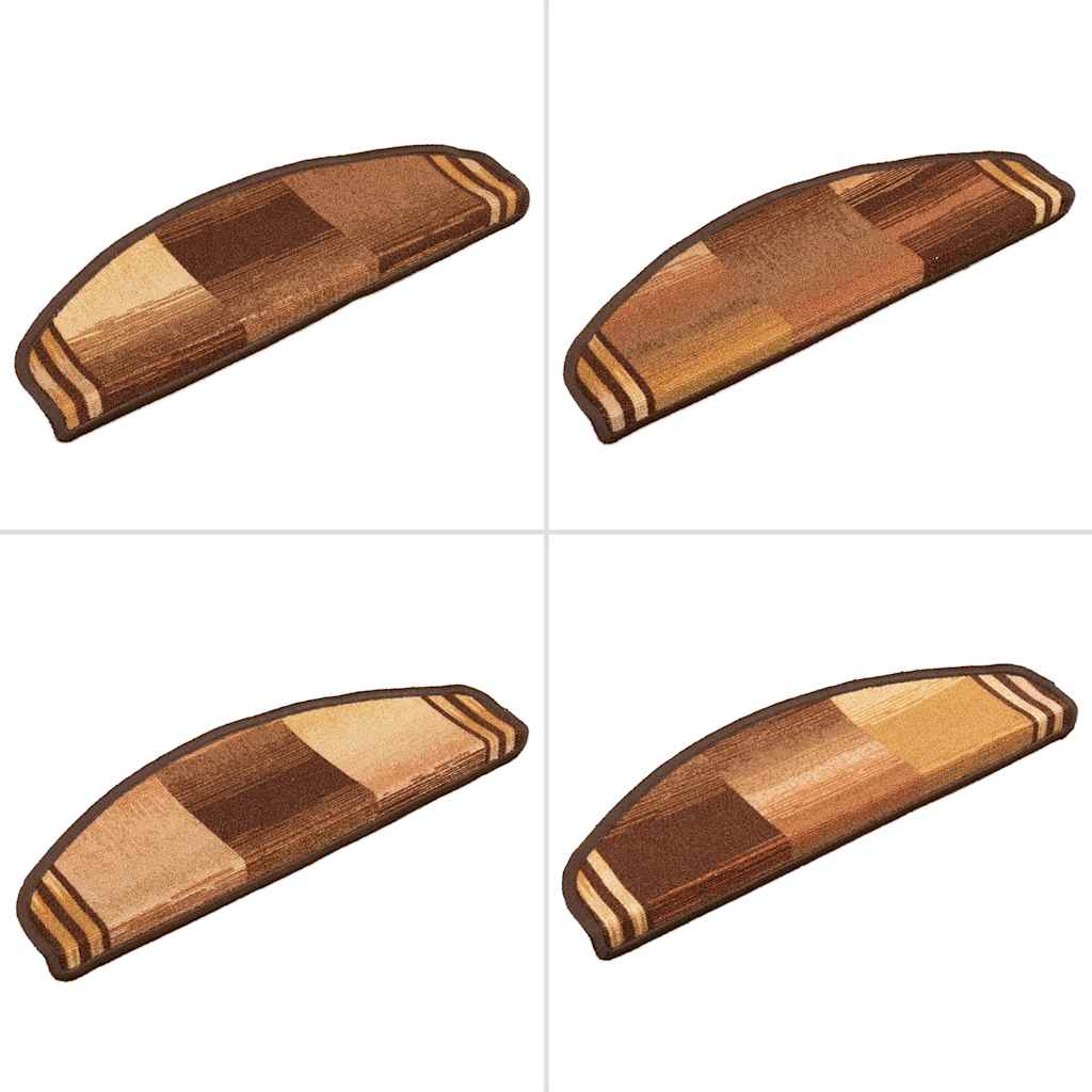 Selvklæbende trappemåtter stk. 65x21x4 cm - brun, 15, halvrund - number 6.