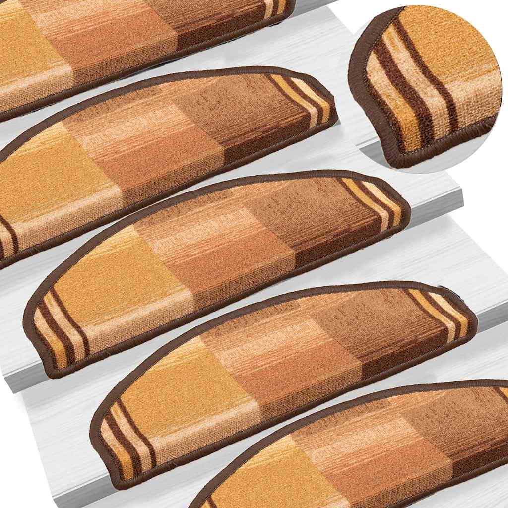 Selvklæbende trappemåtter stk. 65x21x4 cm - brun, 15, halvrund - number 5.