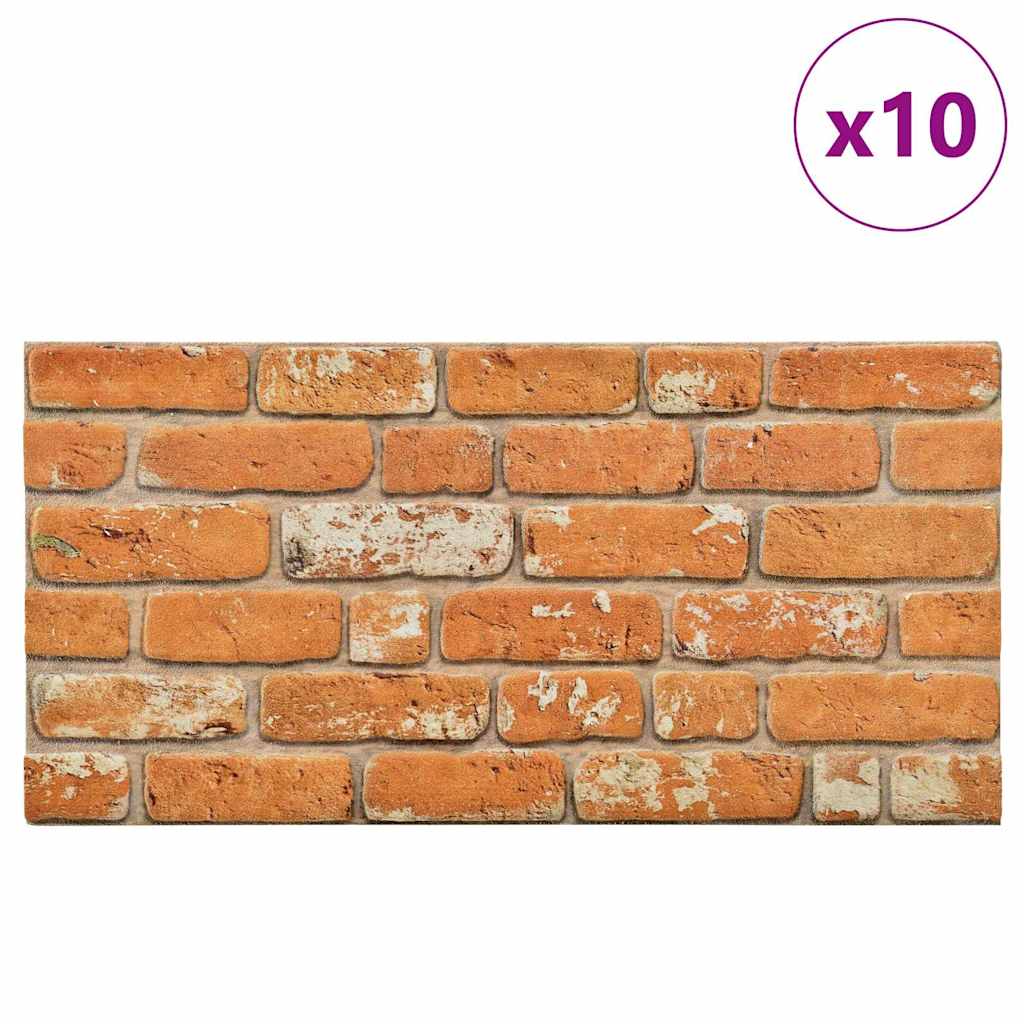 3d-vægpaneler 10 stk. murstensdesign eps lysebrun - number 3.