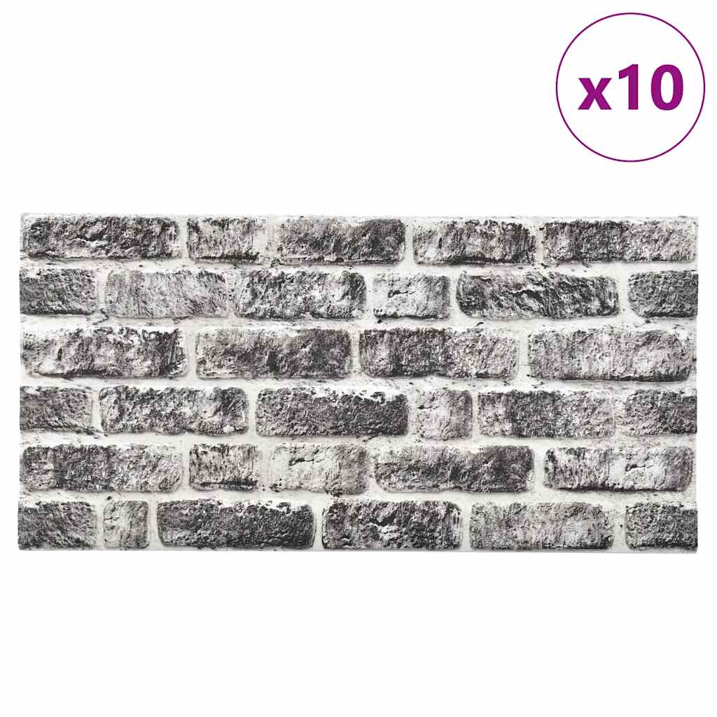 3d-vægpaneler 10 stk. murstensdesign eps mørkegrå - number 3.