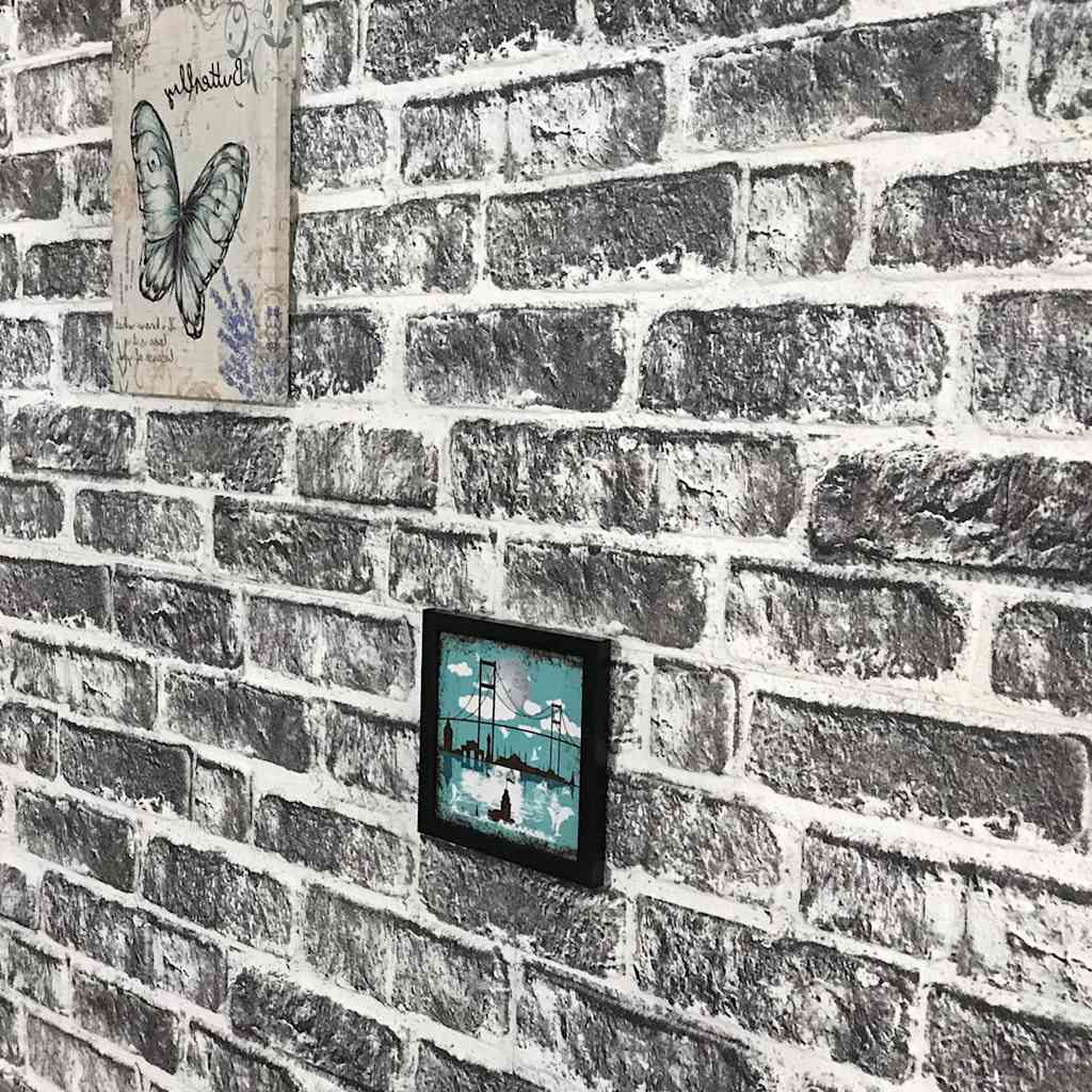 3d-vægpaneler 10 stk. murstensdesign eps mørkegrå - number 7.