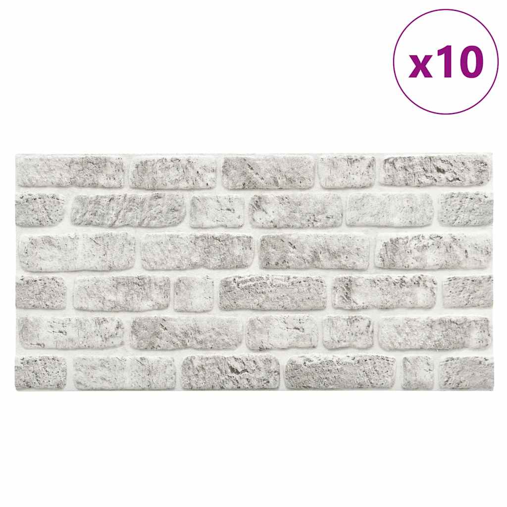3d-vægpaneler 10 stk. murstensdesign eps lysegrå - number 3.