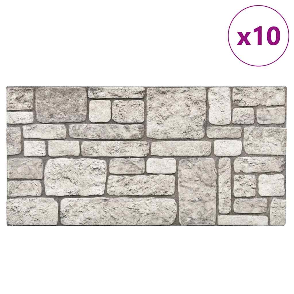 3d-vægpaneler 10 stk. murstensdesign eps grå - number 4.