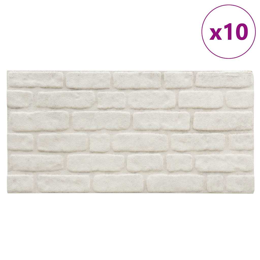 3d-vægpaneler 10 stk. eps murstensdesign hvid - number 3.