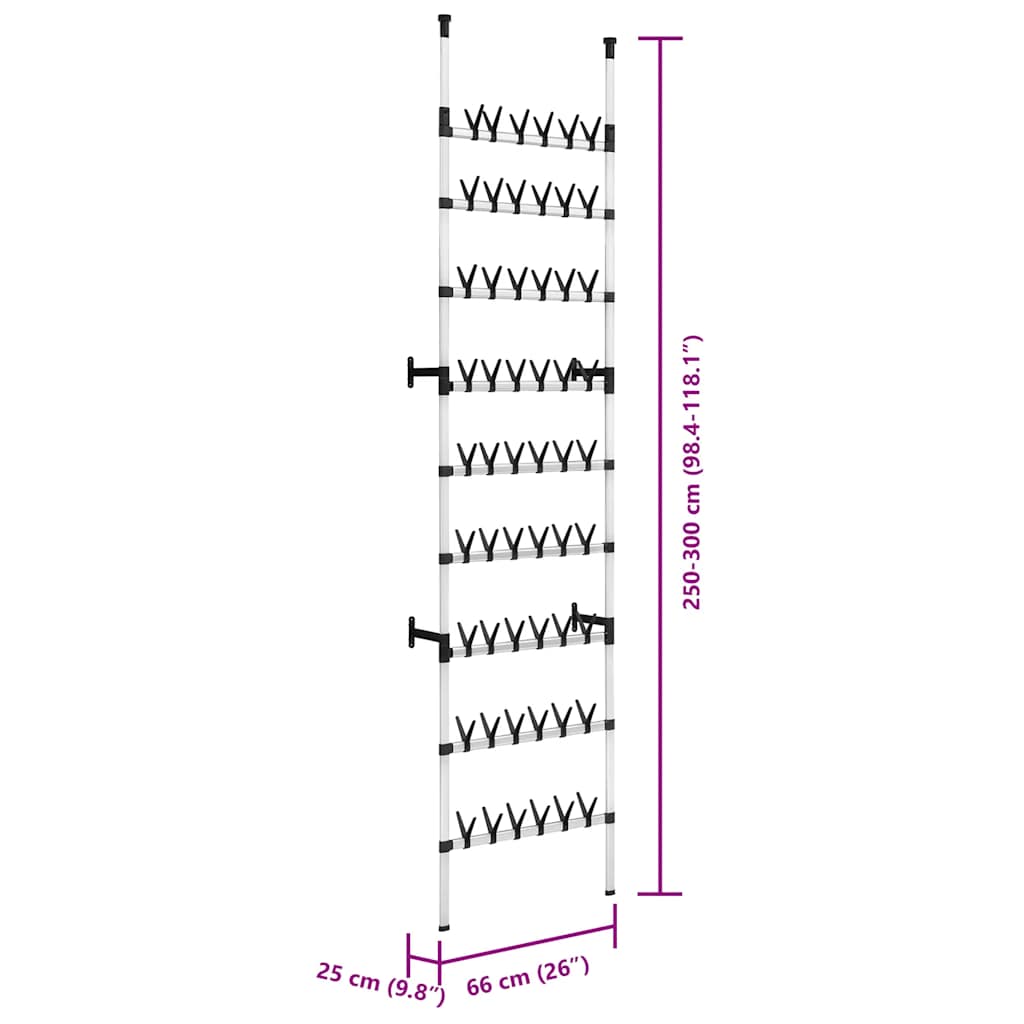 Teleskopski stalak za cipele s aluminijskim šipkama - number 10.