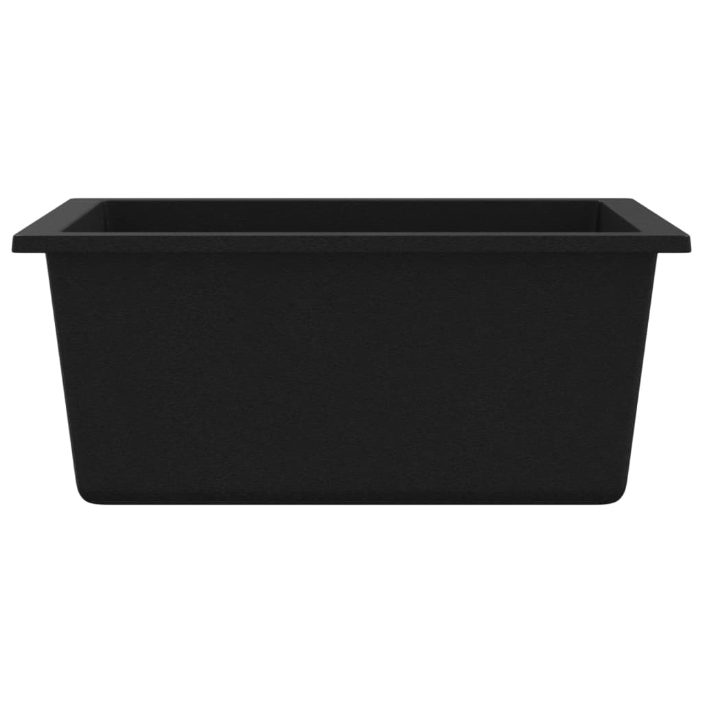 Diskbänk med bräddavlopp granit - svart, 380 x 460 x 194 mm - number 5.